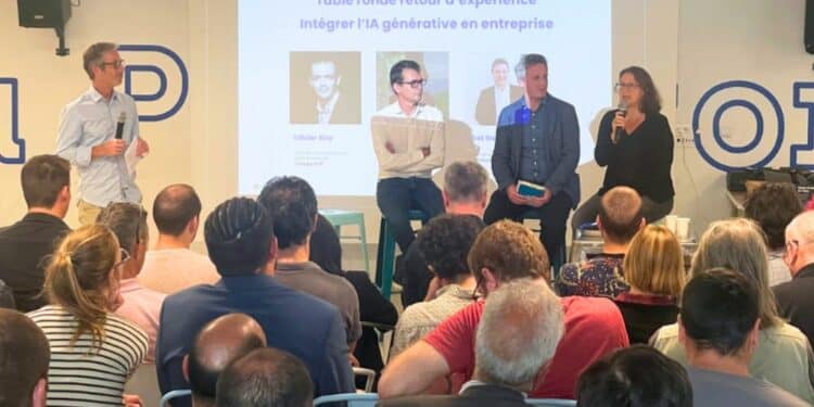 L'école du numérique la Plateforme organisait mardi 28 mai une conférence dédiée à l'intelligence artificielle. Un master dédié à l'IA ouvrira à la rentrée (crédit : La Plateforme)