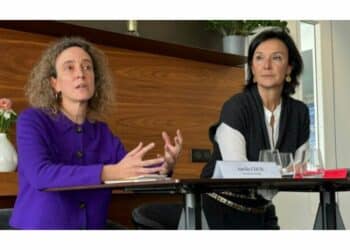 La directrice générale d'Euroméditerranée Aurélie Cousi et sa présidente Laure-Agnès Caradec (crédit : archives Gomet')