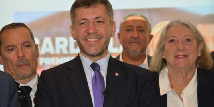 Les députés Franck Allisio et Joëlle Mélin (premier plan) lors d'une conférence de presse organisée vendredi 16 juin (crédit : JRG / Gomet')