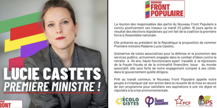 Lucie Castets candidate du NFP pour occuper le poste de Première minsitre (Crédit DR)