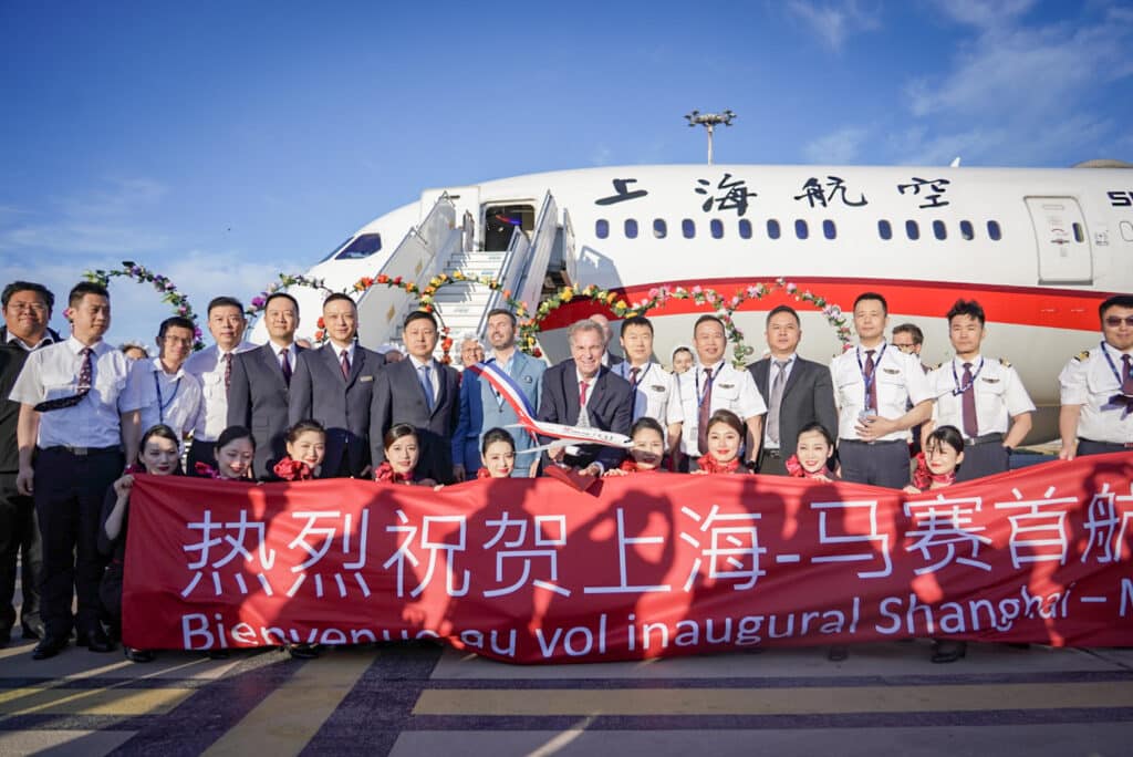 Mardi 2 juillet à l’Aéroport Marseille Provence, inauguration de la ligne directe Marseille-Shangai / (Crédit : Pierre-Emmanuel Trigo)