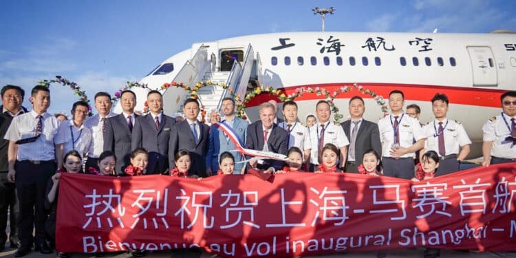 Mardi 2 juillet à l’Aéroport Marseille Provence, inauguration de la ligne directe Marseille-Shangai / (Crédit : Pierre-Emmanuel Trigo)