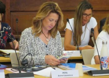 La désormais ex-députée Anne-Laurence Petel (Renaissance), vendredi 19 juillet, lors du conseil municipal de la Ville d'Aix (Crédit JM)