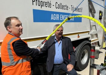 David Lamy, directeur Suez Recyclage & Valorisation France et Roland Mouren, vice-président de la Métropole Aix-Marseille Provence (Crédit Gomet')