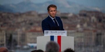 Emmanuel Macron le 2 septembre 2021 à Marseille. Crédit JY Delattre/Gomet'