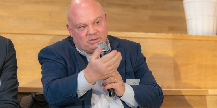 Stéphane Salord lors des Rencontres de la finance verte et solidaire organisées par Gomet' en novembre 2023 (Crédit JYD/Gomet')