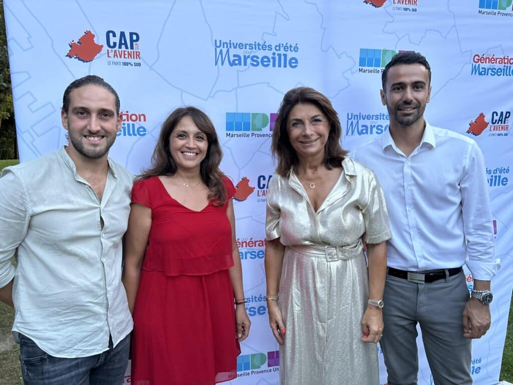 Les responsables de Marseille Provence Unie autour de Martine Vassal (Crédit Gomet')