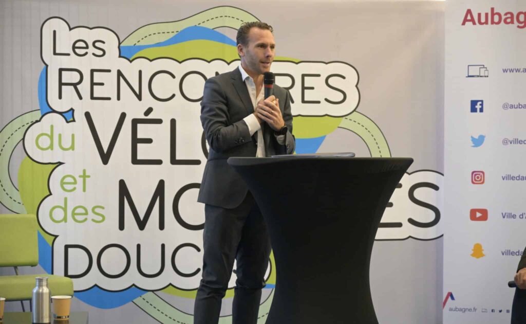 Jean-Marc Zulesi lors des 3es rencontres du vélo et des mobilités douces organisées par Gomet' (Crédit JYD/Gomet')