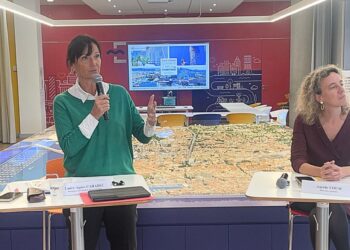 La présidente d'Euroméditerranée Laure-Agnès Caradec et sa directrice générale Aaurélie Cousi (crédit : JRG / Gomet')