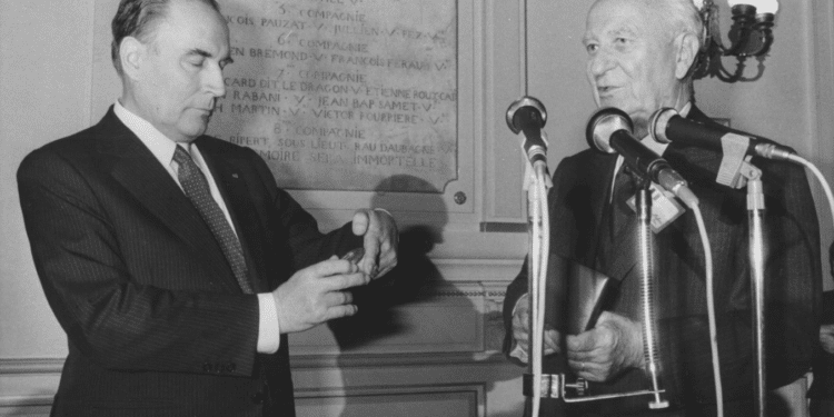 François Miterrand et Gaston Defferre