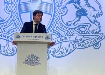 Benoît Payan lors de ses vœux à la presse, vendredi 10 janvier (crédit : JRG / Gomet')