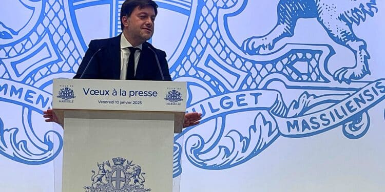 Benoît Payan lors de ses vœux à la presse, vendredi 10 janvier (crédit : JRG / Gomet')