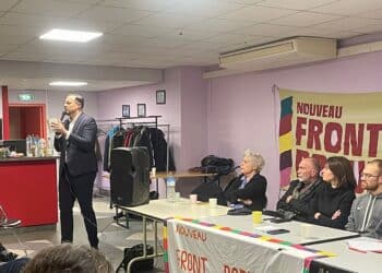 Sébastien Delogu intervenait aux côtés d'autres représentants du NFP, vendredi 17 janvier (crédit : JRG / Gomet')