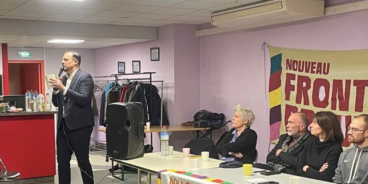 Sébastien Delogu intervenait aux côtés d'autres représentants du NFP, vendredi 17 janvier (crédit : JRG / Gomet')