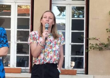 Pascaline Lécorché, secrétaire générale Place publique 13 lors de la campagne des législatives en juin 2024 (crédit : DR)