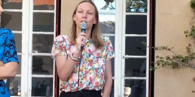 Pascaline Lécorché, secrétaire générale Place publique 13 lors de la campagne des législatives en juin 2024 (crédit : DR)