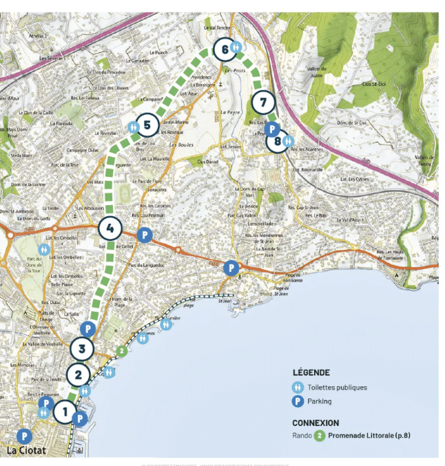 L'actuel tracé de la voie verte Patrick Boré à La Ciotat (crédit : Office de tourisme de La Ciotat)