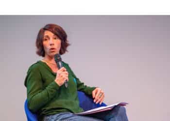 AnaÏs Cadier lors de la première édition des Rencontres du vélo et des mobilités douces organisées par Gomet' en octobre 2023 (crédit : JYD / Gomet')