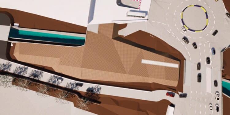 Visuel du futur axe Cap Pinède Gèze avec le ruisseau des Aygalades (crédit : Euroméditerranée)