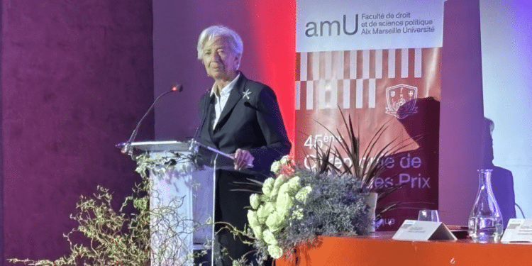 Christine Lagarde à Aix-en-Provence lundi 17 mars 2025 (Crédit Gomet')