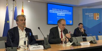 Galeries Lafayette Jean-Luc Chauvin et Renaud Muselier mardi 4 mars à la Région Sud (Crédit MSG/Gomet')