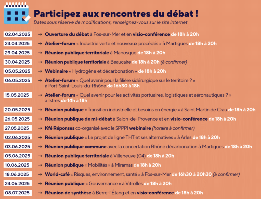 calendrier débat public