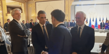 Rodolphe Saadé à l'Elysée jeudi 3 avril (Crédit capture Elysée)