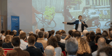 Stein Van Oosteren lors des 4e rencontres du vélo et des mobilités douces le 23 mai à Marseille (Crédit JYD/Gomet')