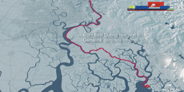 Carte Vietnam barge électrique