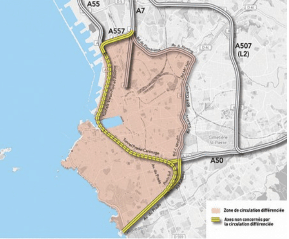 Carte ZFE Marseille