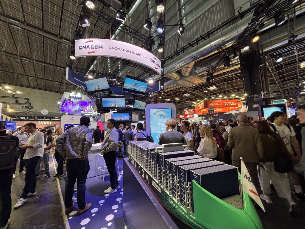 Le stand de CMA CGM à VivaTech (Crédit Gomet')