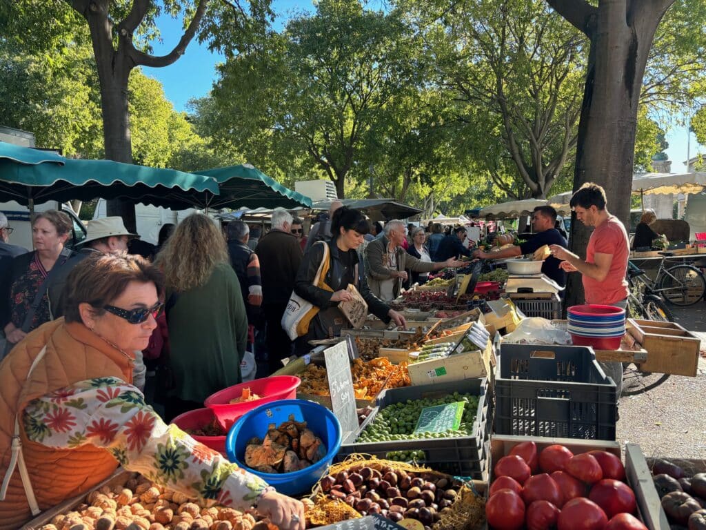 Le grand marché en plein air boulevard des Lices chaque samedi matin à Arles