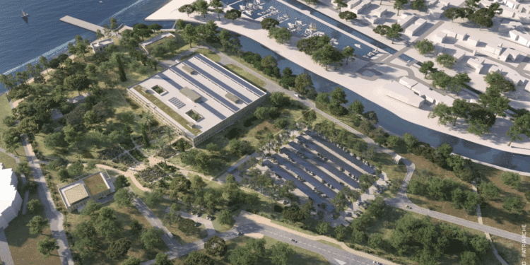 Visuel du futur site de Naval Group à La Londe (Crédit Patriarche)
