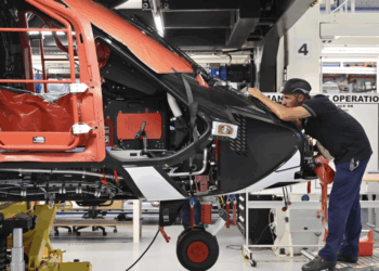 Ligne de fabrication Airbus Helicopters à Marignane (Crédit capture Linkedin)