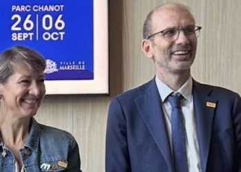 Pierre Arvis, DG de Marseille Events, filiale de GL Events lors de la conférence de presse de la Foire de Marseille