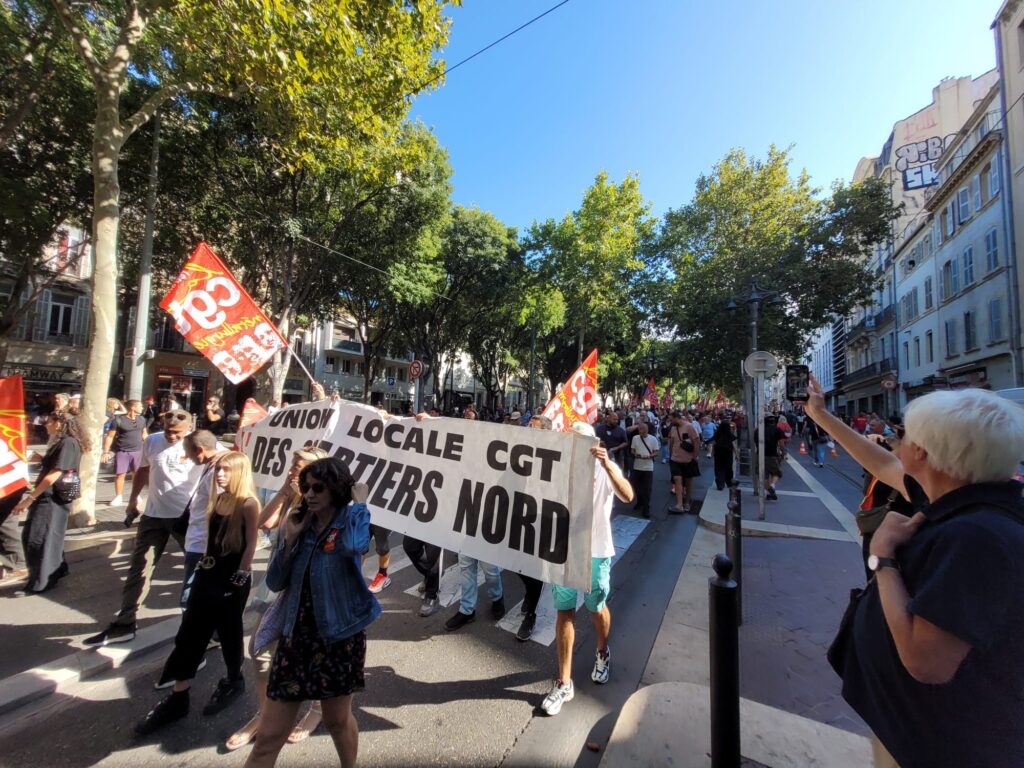 Manifestation Bloquons tout mercredi 10 septembre sur la Canebière à Marseille (Crédit JYD/Gomet')