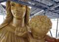 La statue de Notre Dame de la Garde en restauration