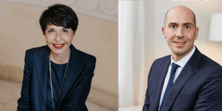 Christine Fabresse et Jérémy Estrader de la Caisse d'épargne CEPAC