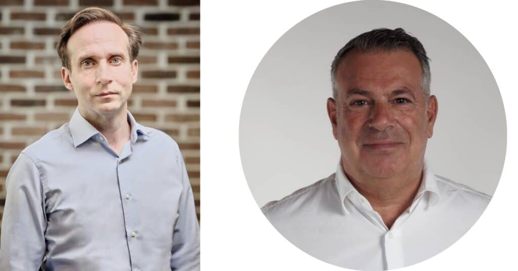 Pierrick Morier, président de Volta & Jean-Luc Guigue, directeur développement chez Volta et à l’initiative de l’écoparc de Corbières