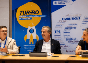 2e édition Turbo - Simon Kuster (cofondateur de TeedUp), Jean-Luc Chauvin (président de la CCI métropolitaine Aix-Marseille-Provence) et Barbara Adinany-Bartolozzi (fondatrice de L’Instant Cryo)