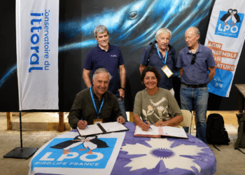 Allain Bougrain Dubourg et Agnès Langevine, convention de partenariat LPO