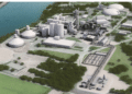 Rhône décarbonation Vue 3D des installations projetés sur le site de la cimenterie (source : Vicat)