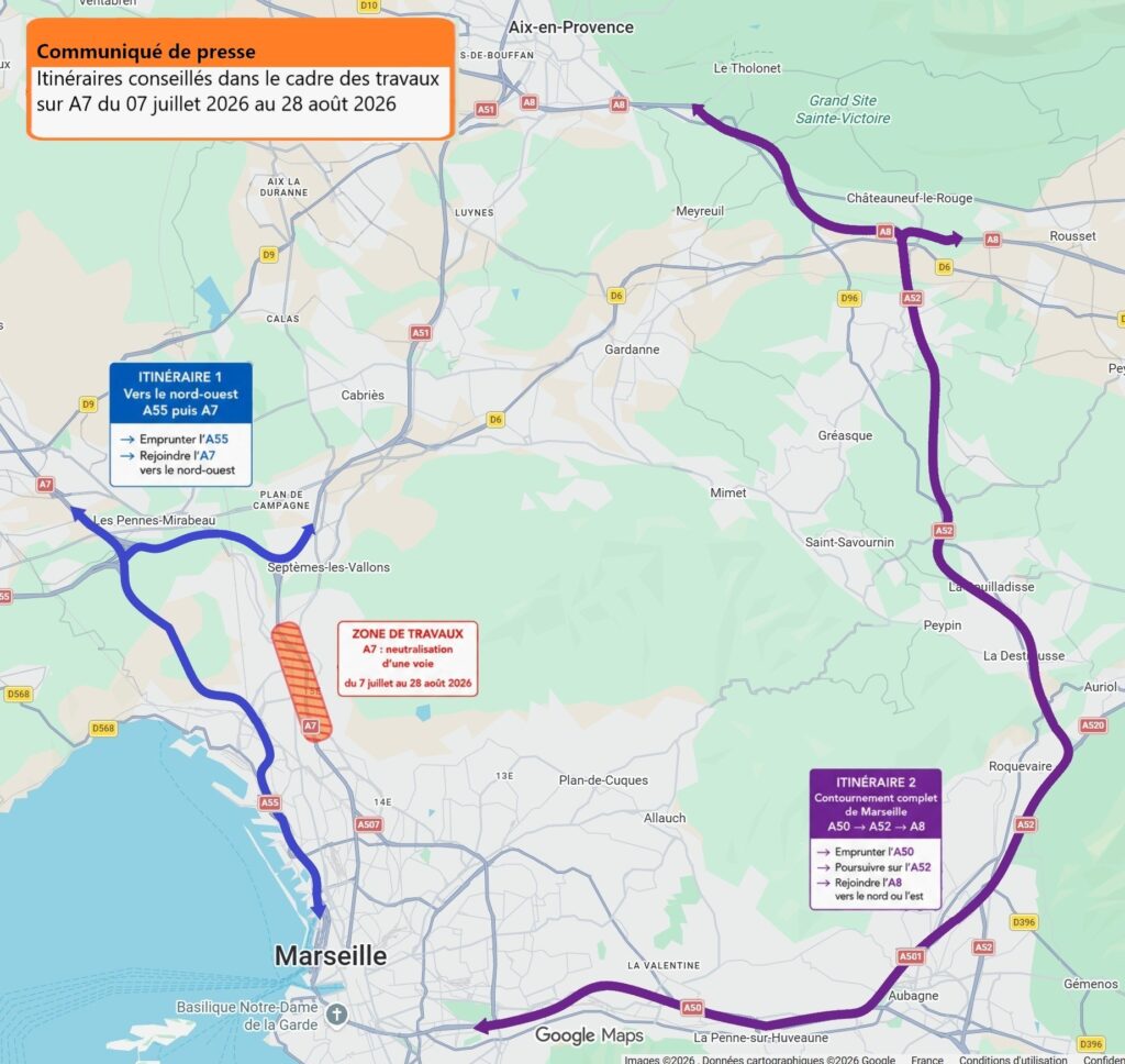 A7 autoroute Nord Marseille