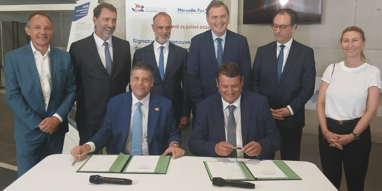 Signature du protocole d'accord entre le Grand Port Maritime de Marseille-Fos et le port de Beyrouth, renouvelé ce mardi 21 juillet