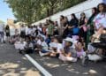 Remise des diplômes du Savoir rouler à vélo aux enfants du 15e arrondissement le 30 juin sur l'aménagement cyclable des Crottes (Crédit Gomet')