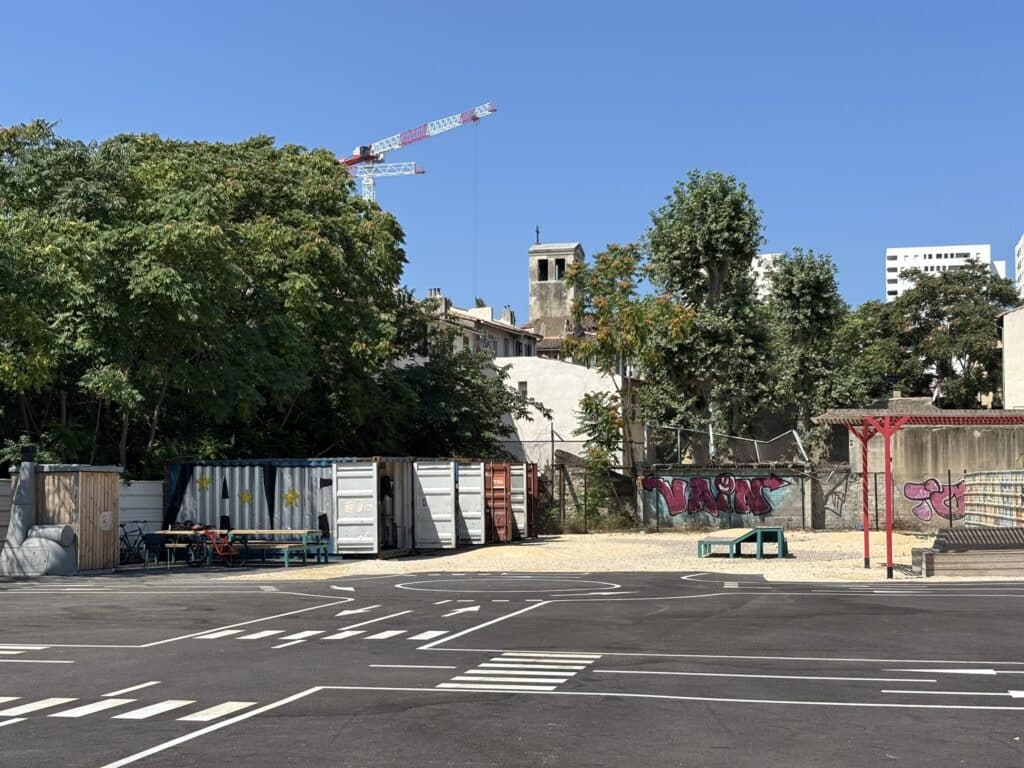 L'aménagement pour apprendre à faire du vélo mis à la disposition des enfants du 15e arrondissement par Euroméditerranée (Crédit Gomet')