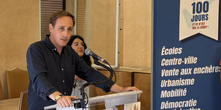 Robin Prétot le 28 juillet 2026 pour l'acte de réintégration de l'ancien hôtel de Ville cédé à la Métropole pour un euro par l'ancienne municipalité (Crédit Gomet')