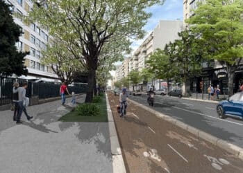 Visuel de la piste cyclable bidirectionnelle du Boulevard Rabatau à Marseille (Crédit Métropole)