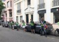 Anne Meilhac Piétons à Marseille Opération de militants de 60 millions de Pïétons et d'élus du Printemps Marseillais en juin 2021 dans le 8e arrondissement de Marseille (Crédit Gomet')