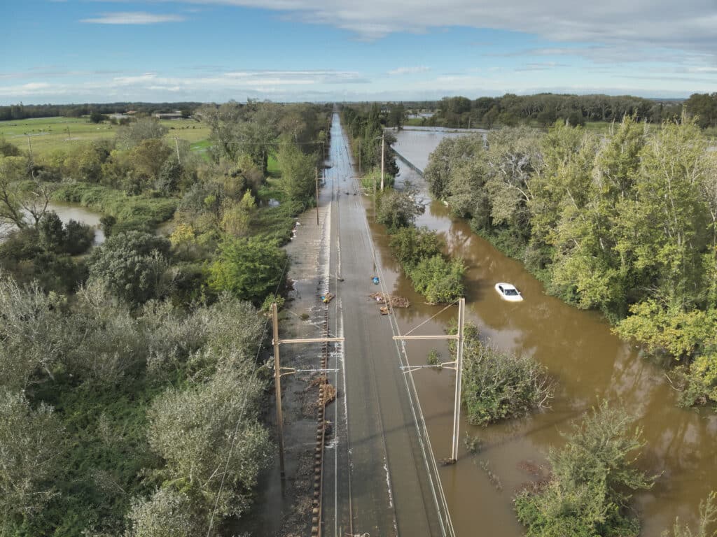 Situation entre Saint Martin de Crau et Miramas mercredi 21 octobre (Crédit SNCF Réseau)